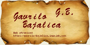 Gavrilo Bajalica vizit kartica